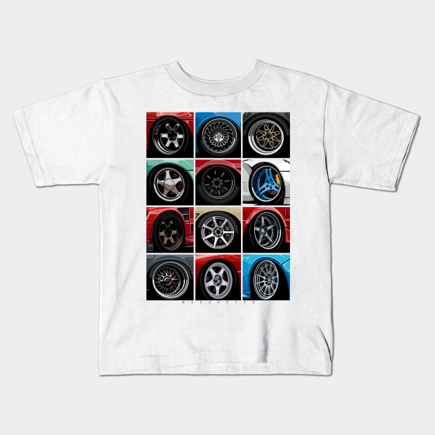 Wheels Kids T-Shirt by Markaryan